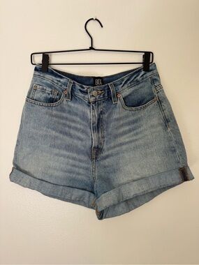BDG Light Blue High-Rise Rolled Hem Denim Shorts Mom High Rise Size 29
